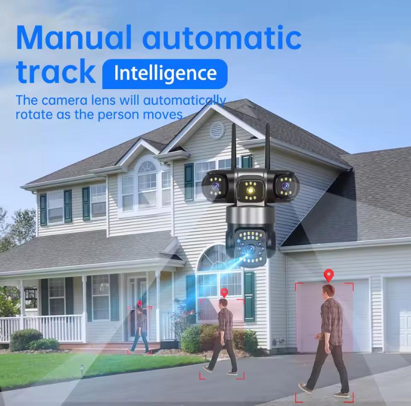 Camara de seguridad triple lente