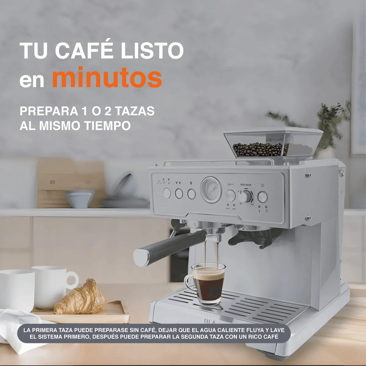 Cafetera de doble inyección (shot) café espresso/expreso profesional
