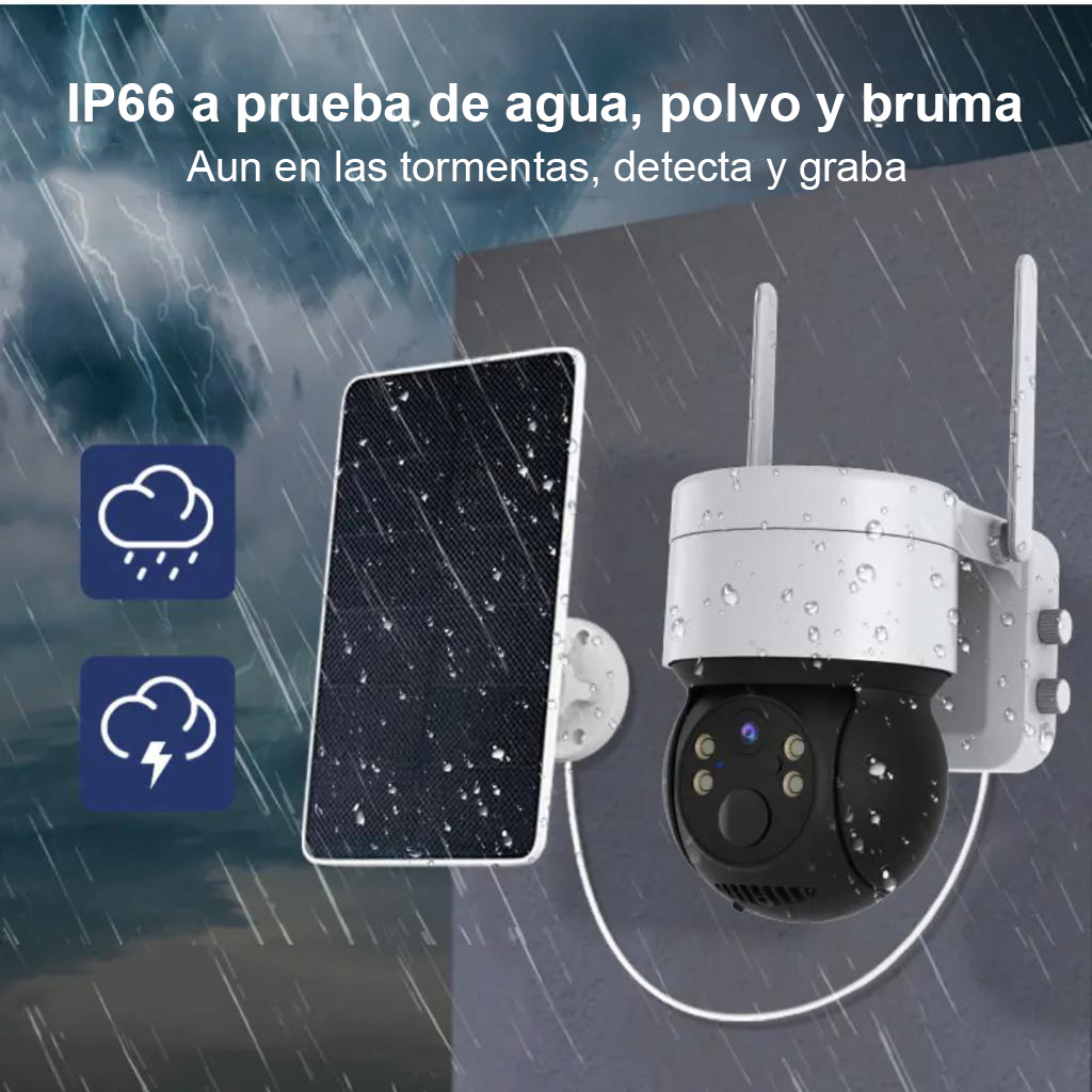 Cámara de seguridad, Solar para exteriores, Inalámbrica, Control remoto, impermeable, Batería de larga duración