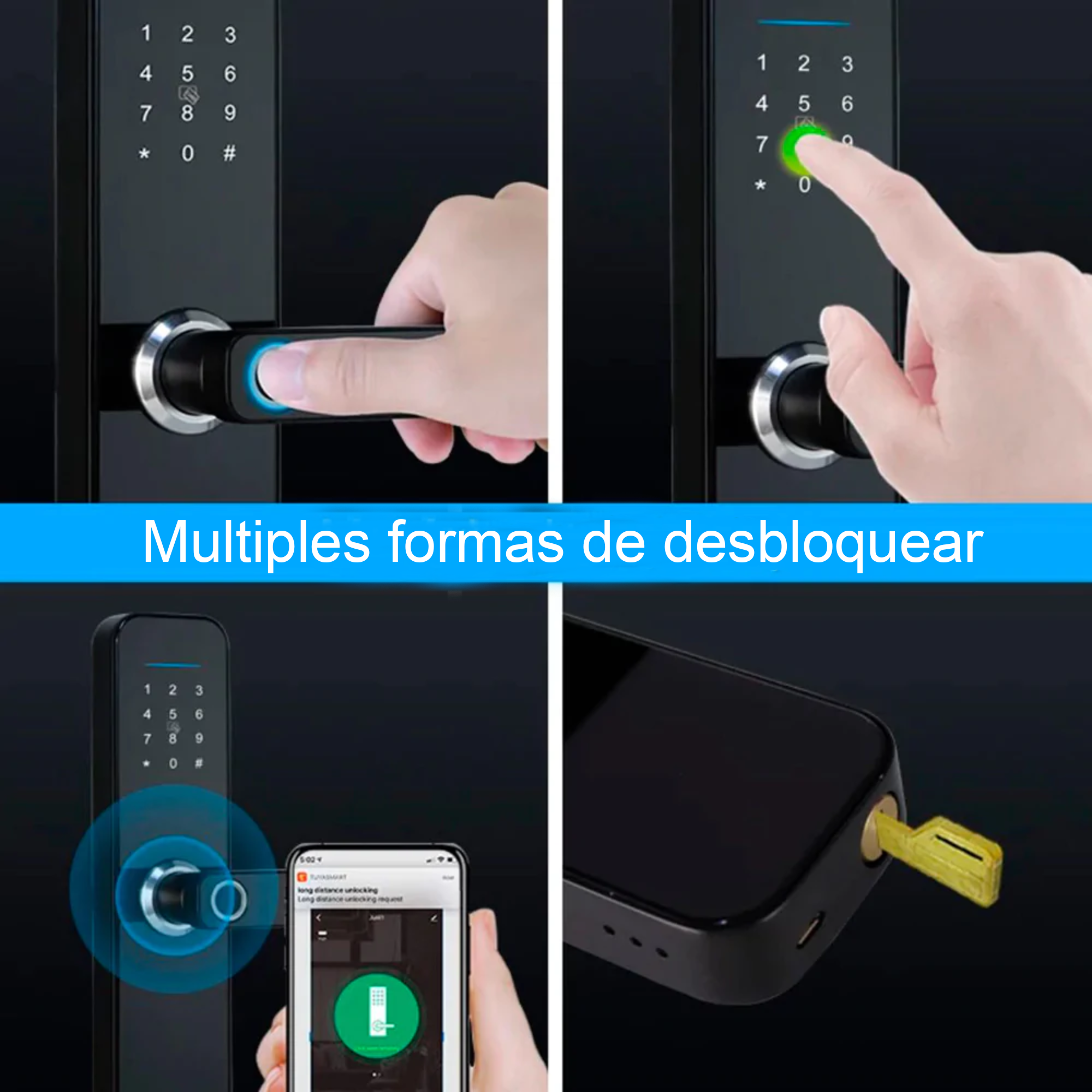 Cerradura digital con sensor biométrico de huellas dactilares