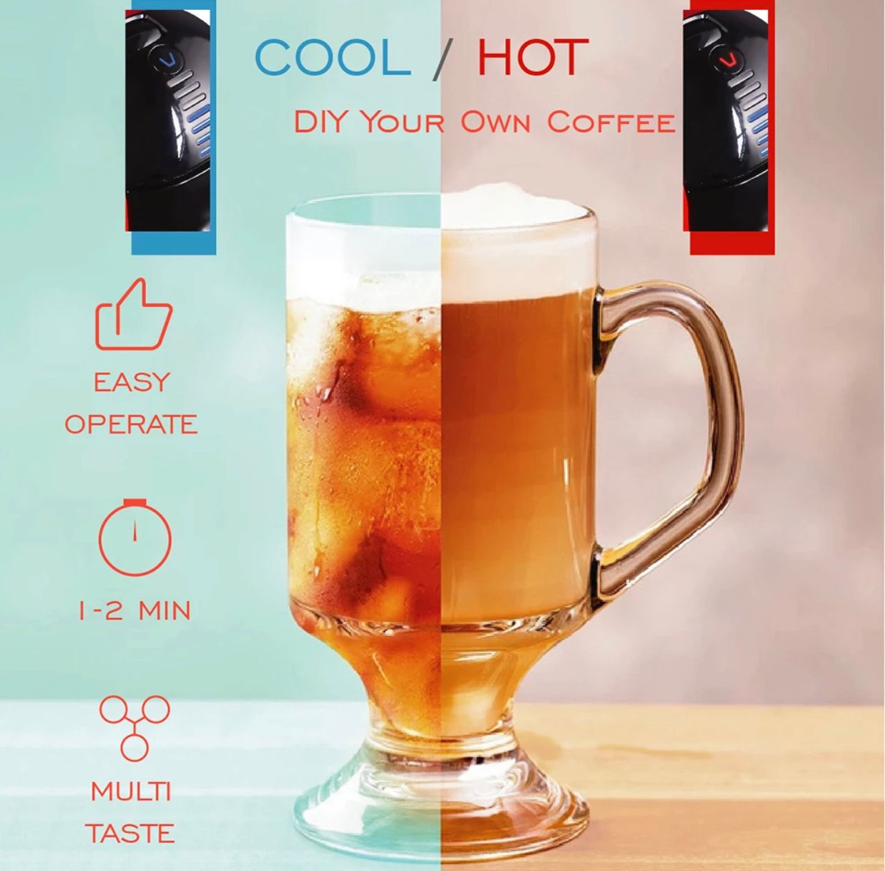 Maquina de expreso de múltiples capsulas 4 en 1