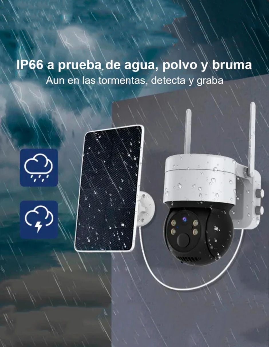 Cámara de seguridad solar inalámbrica para exteriores, batería recargable  con energía solar, cámara WiFi de seguridad 1080P IP66, AI, detección de