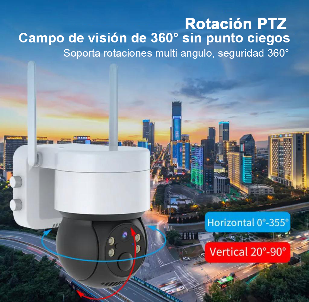 Cámara de seguridad, Solar para exteriores, Inalámbrica, Control remoto, impermeable, Batería de larga duración